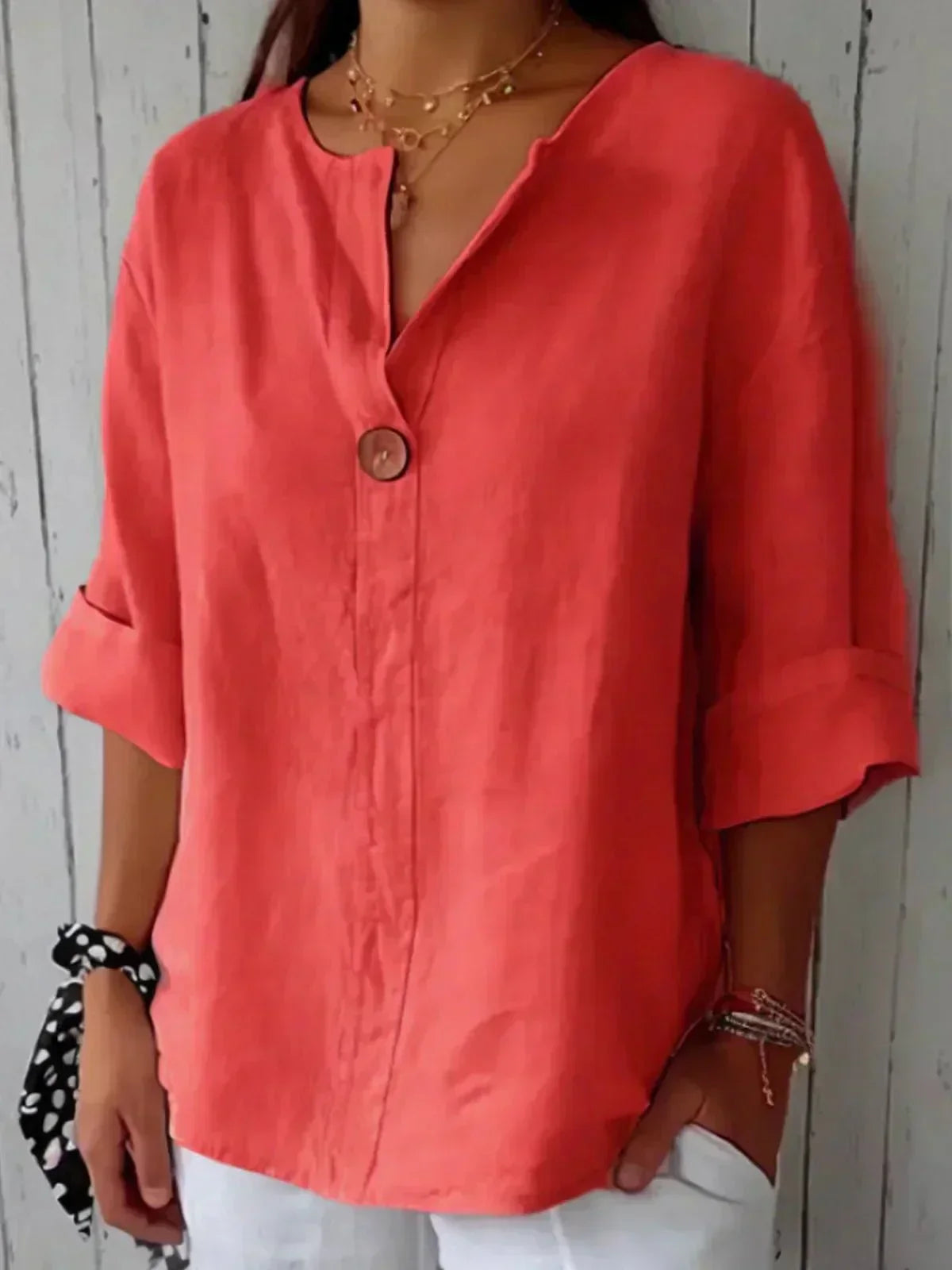 Cléa | Blouse fluide à bouton oversize