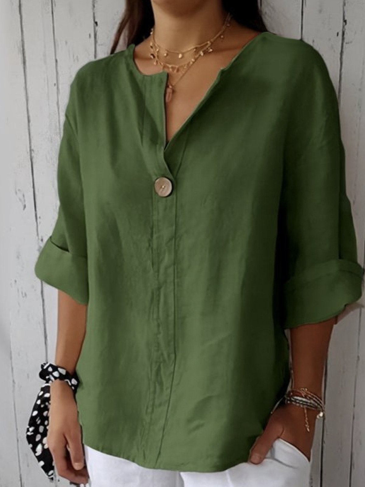 Cléa | Blouse fluide à bouton oversize