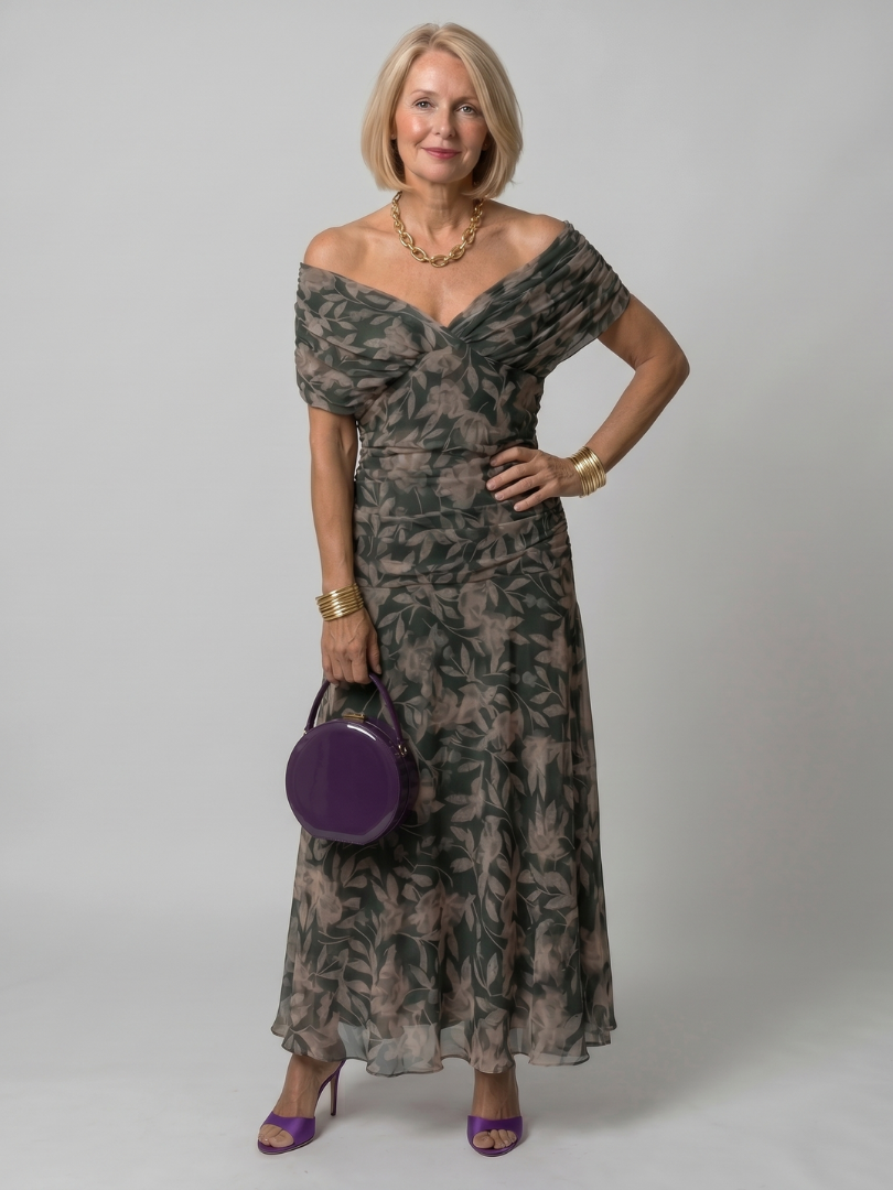 Calen | Robe Midi à Épaules Dénudées
