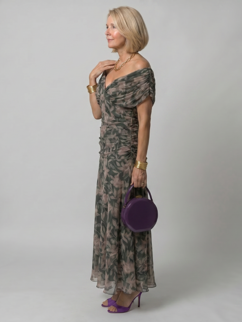 Calen | Robe Midi à Épaules Dénudées