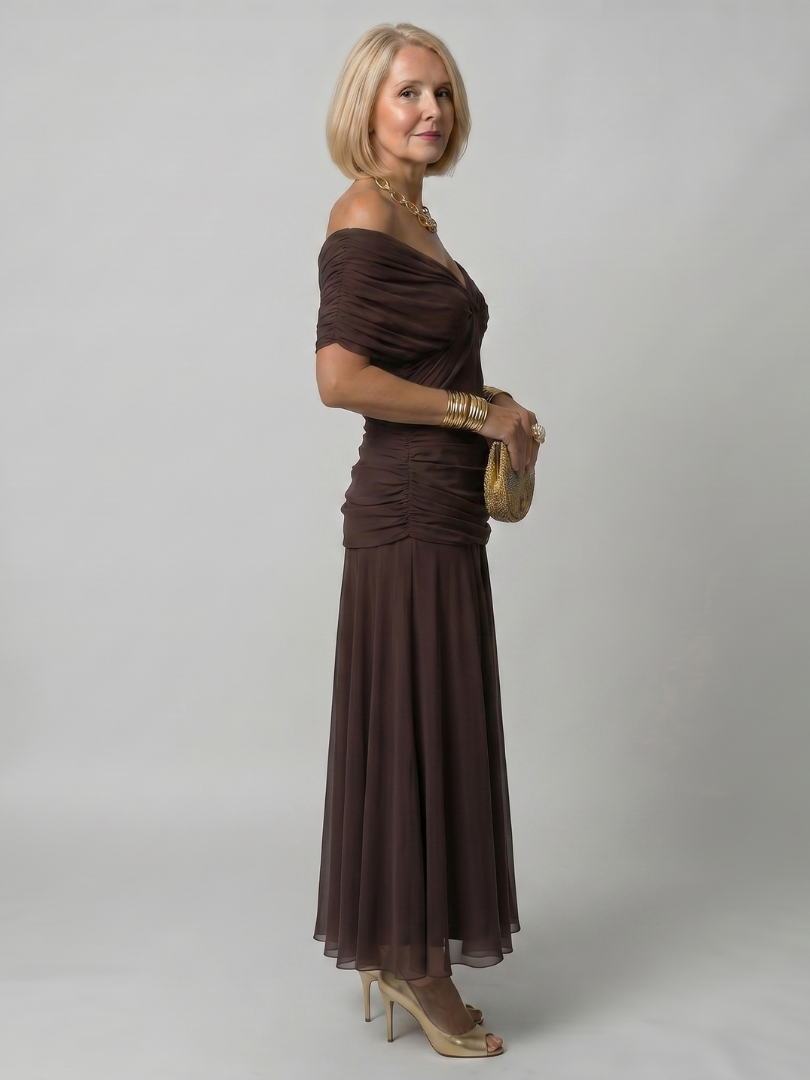 Calen | Robe Midi à Épaules Dénudées