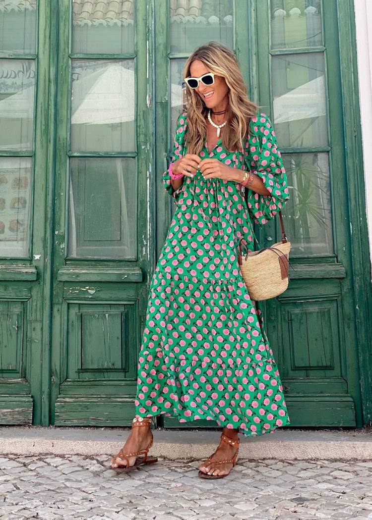 Marisol | Robe longue légère à imprimé ludique