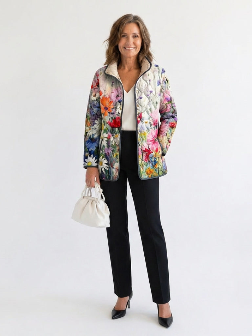 Valentine | Veste matelassée fleurs des champs