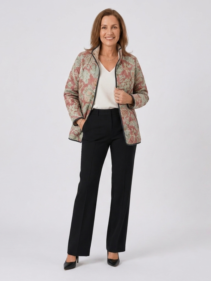 Laurence | Veste matelassée damas terracotta
