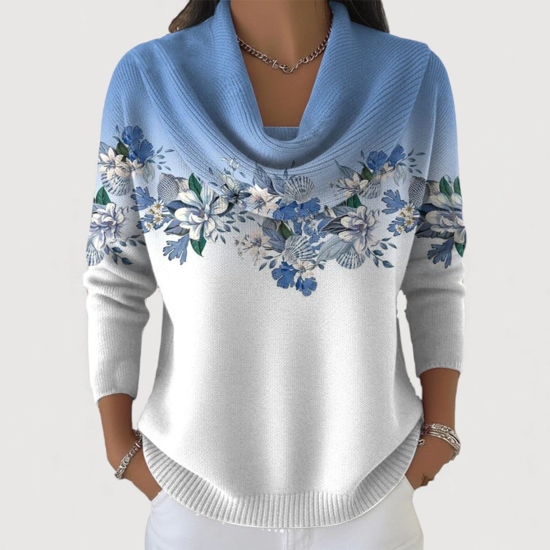 Alba | Pull Floral avec Col Roulé