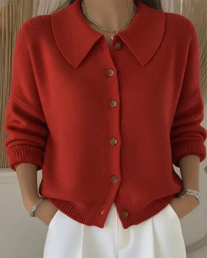 Vega | Veste en Tricot avec Col Chemise
