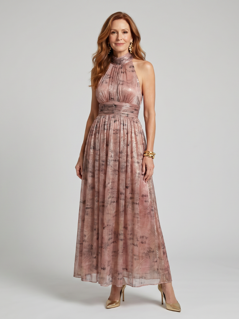 Imogen | Robe Midi Sans Manches à Fini Texturé