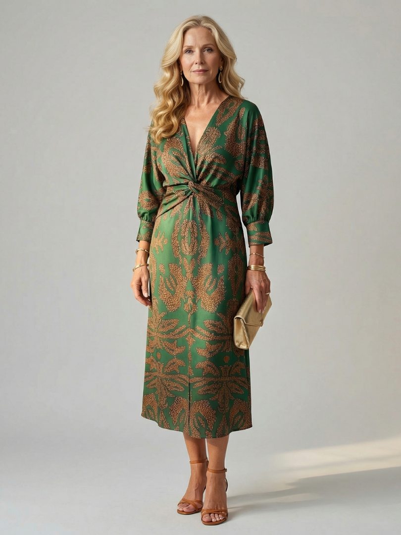 Camille | Robe Midi Wrap Élégante