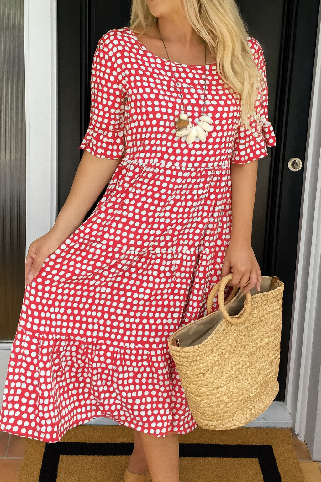 Fenne | Robe midi à manches courtes