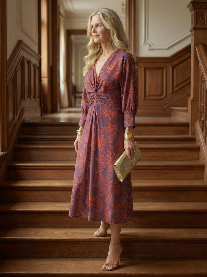 Camille | Robe Midi Wrap Élégante