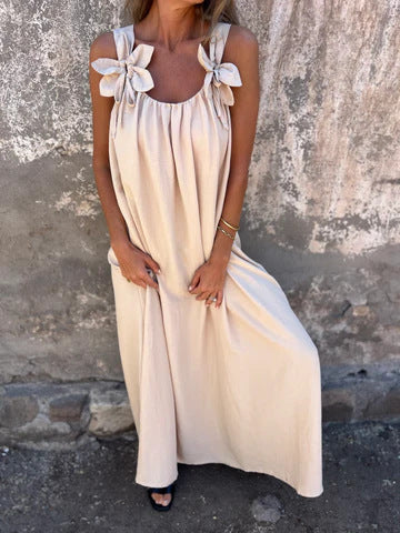 Léonie | Robe longue fluide avec détails floraux