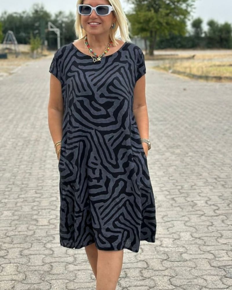 Nora | Robe midi fluide imprimée