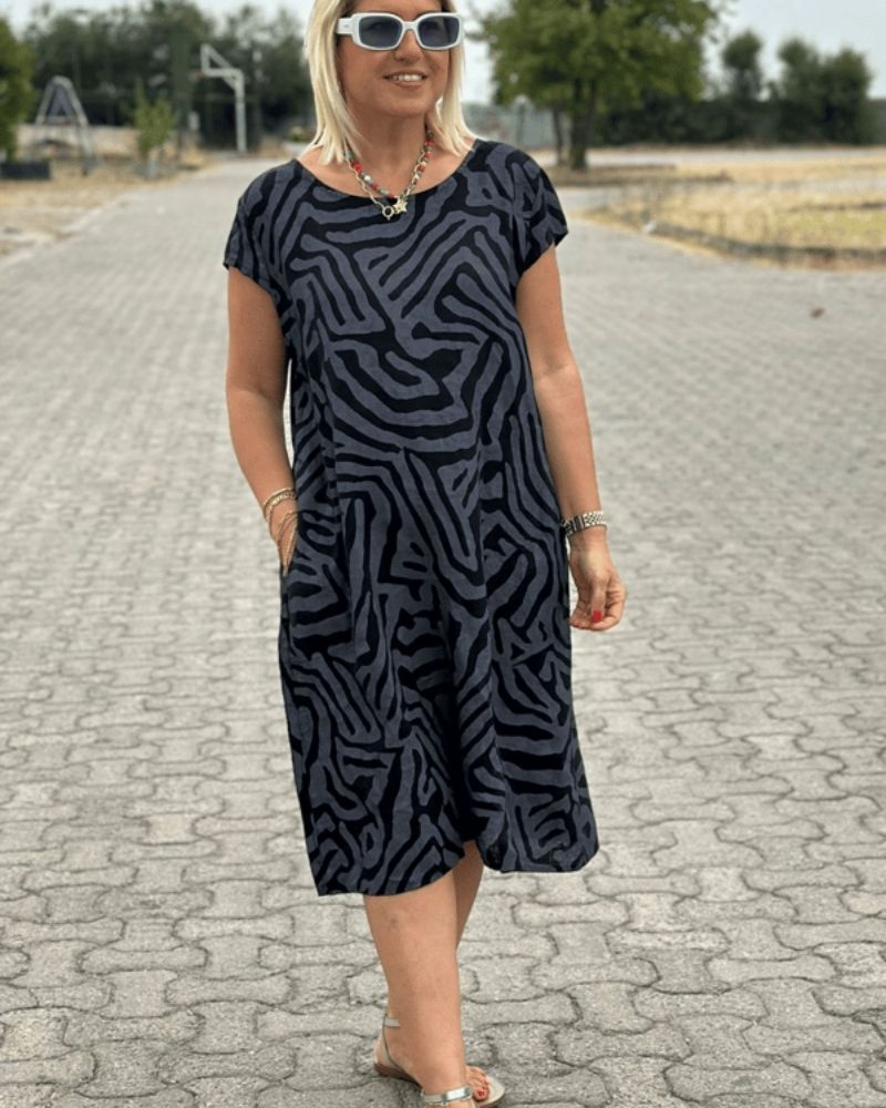 Nora | Robe midi fluide imprimée