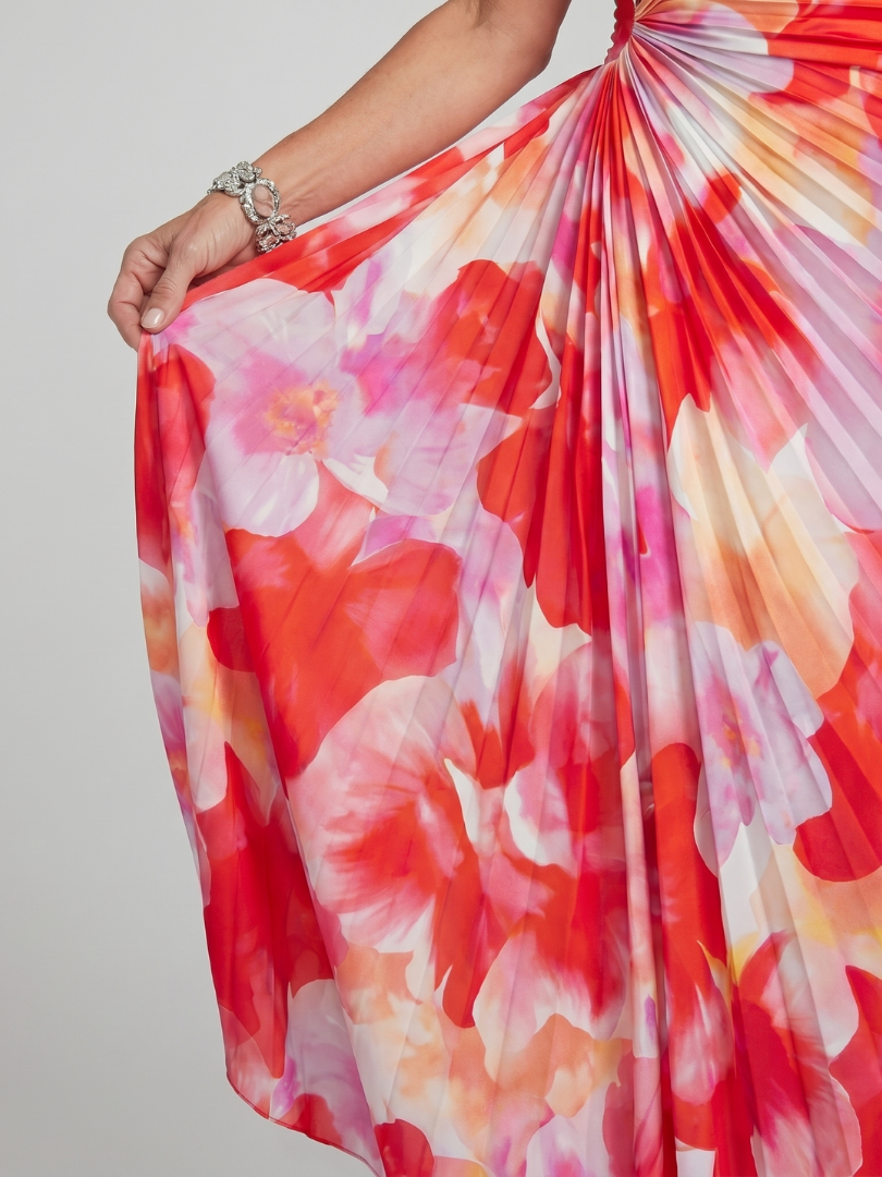 Céleste | Robe Midi à Une Épaule Plissée