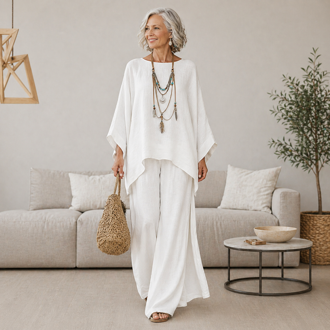 Celeste | Ensemble confort chic à jambes larges