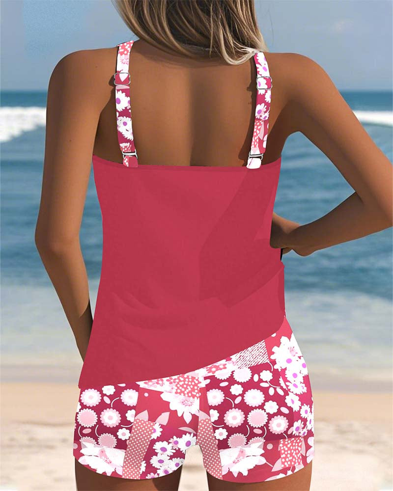 Maëlle | Tankini sportif à imprimé floral