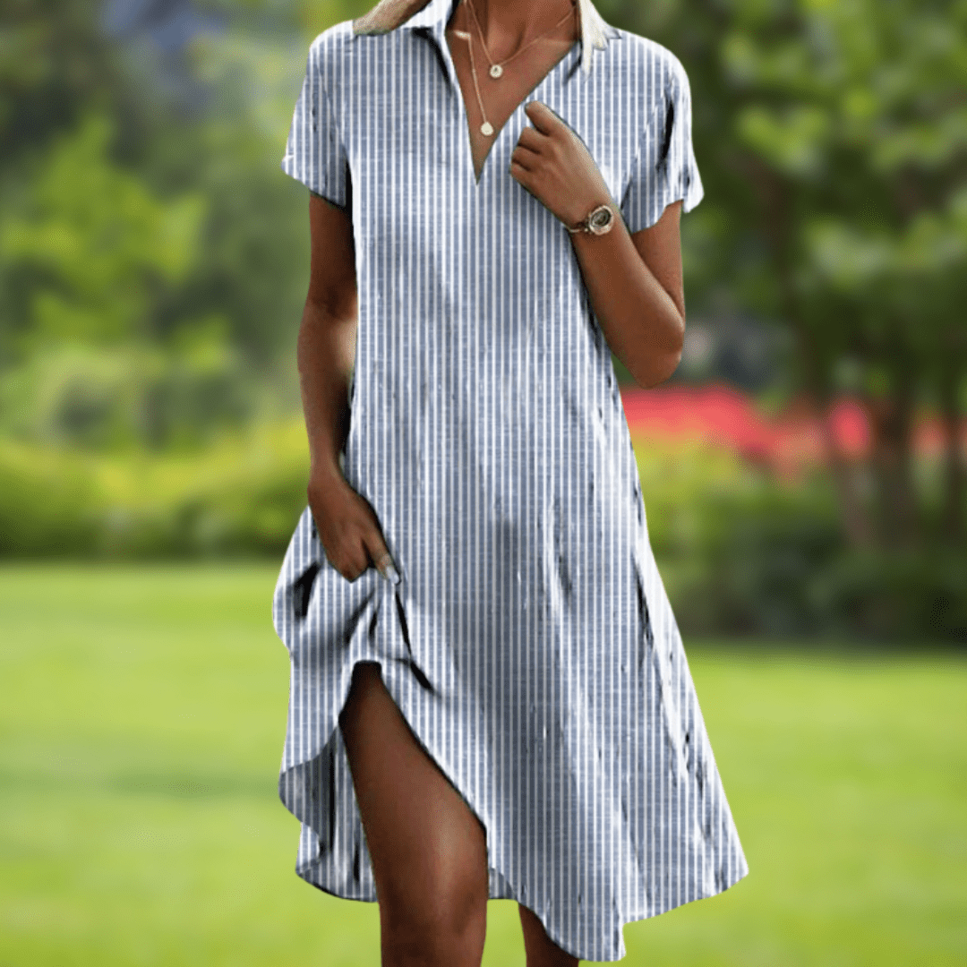 Maëline | Robe fluide à col chemise