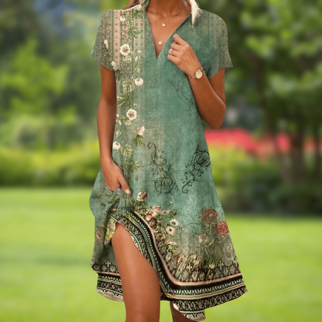 Maëline | Robe fluide à col chemise