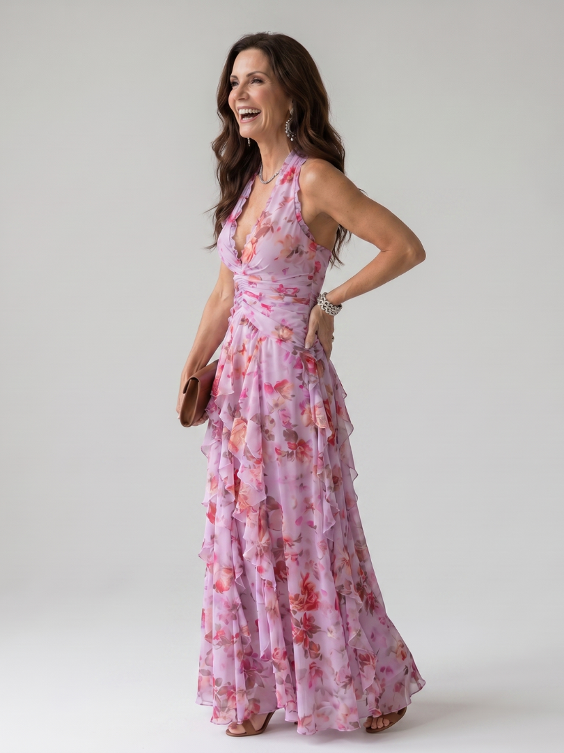 Sophie | Robe Maxi Aérée à Encolure Halter