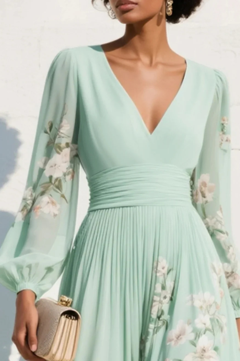 Sophie | Robe romantique fleurie à taille marquée
