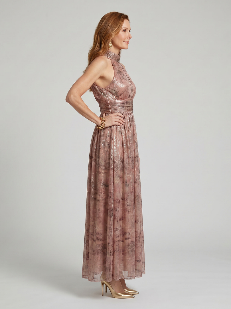 Imogen | Robe Midi Sans Manches à Fini Texturé