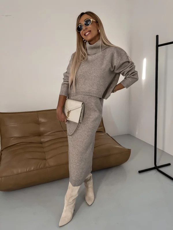 Alba | Ensemble tricoté élégant à col roulé