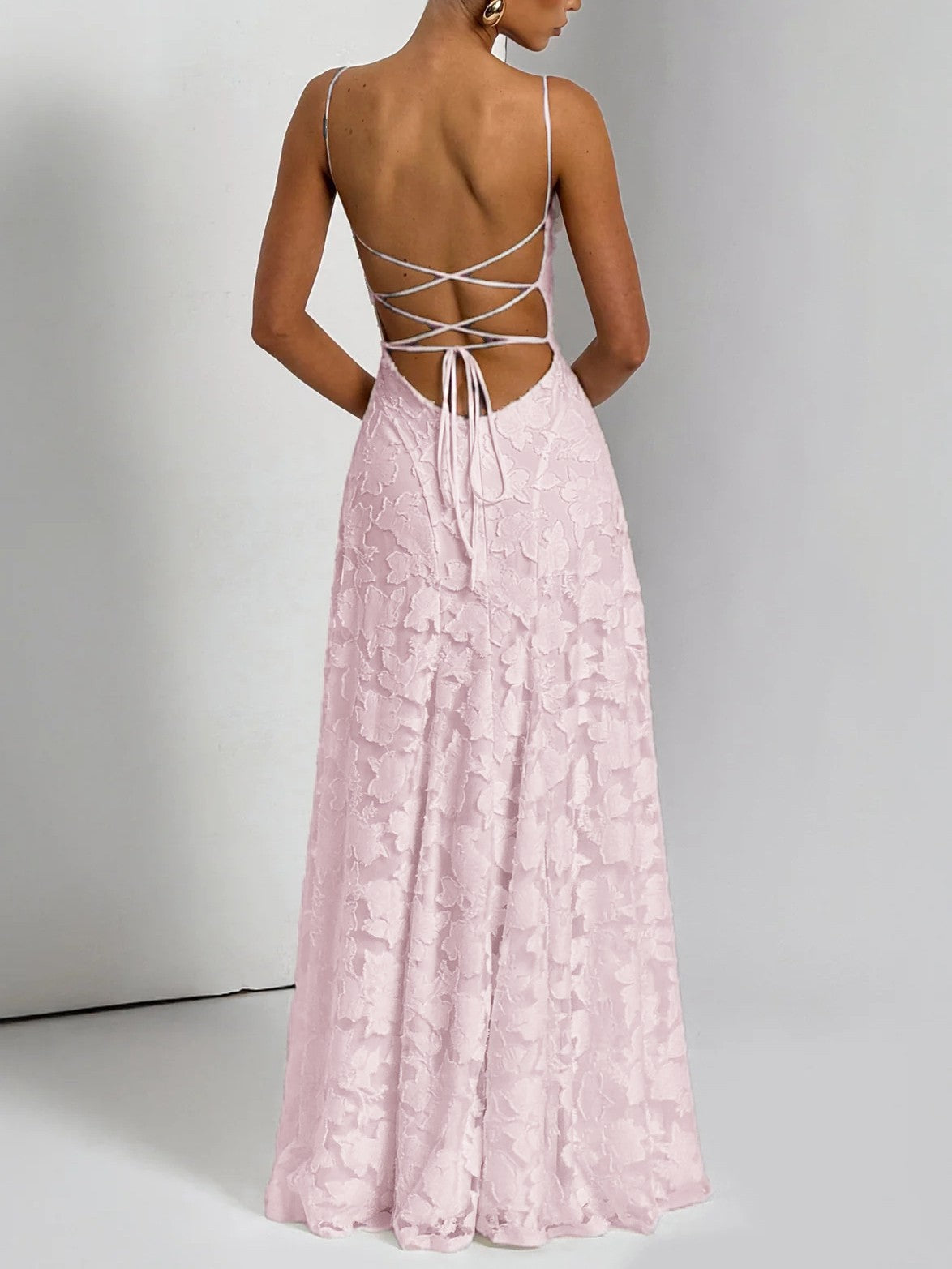Soraya | Robe de soirée luxueuse en jacquard à encolure droite