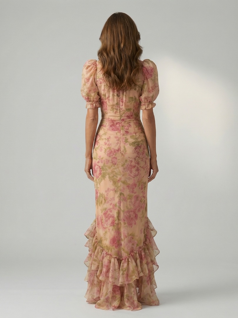 Céleste | Robe Maxi à Col Montant Élégant