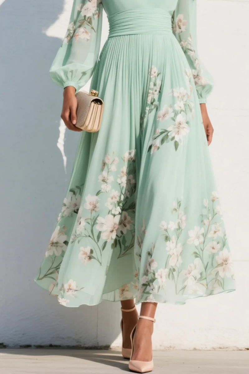 Sophie | Robe romantique fleurie à taille marquée