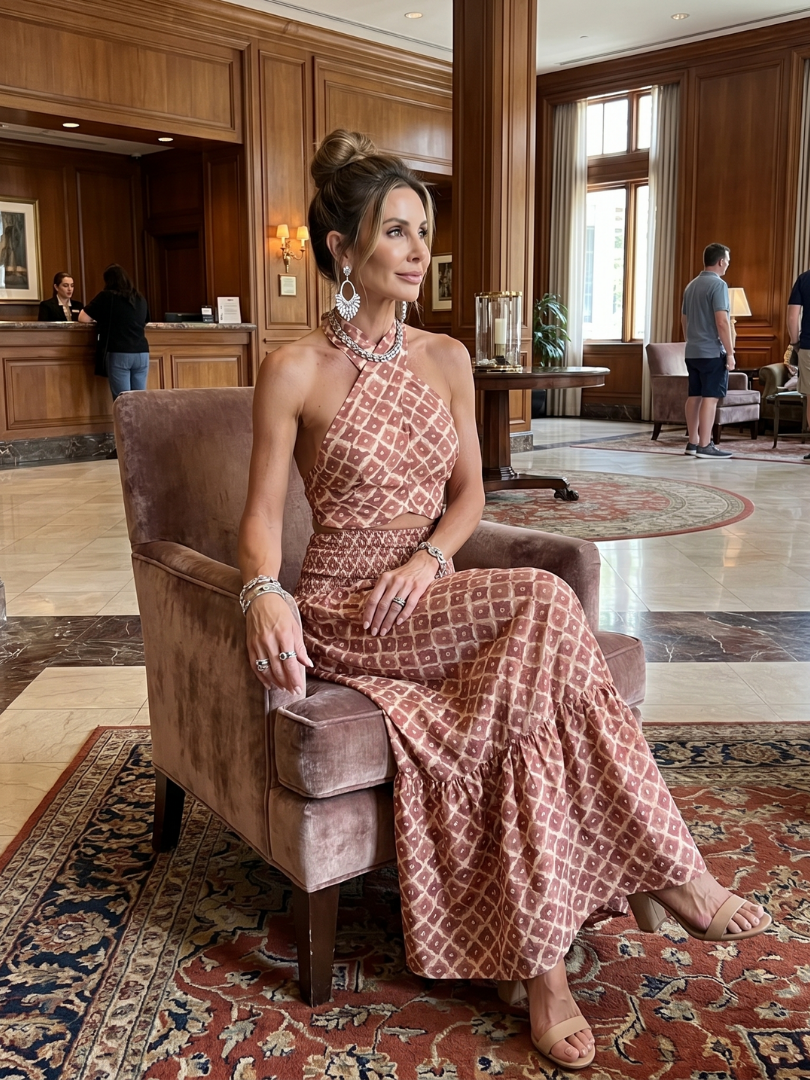 Clara | Robe midi fluide à découpe élégante
