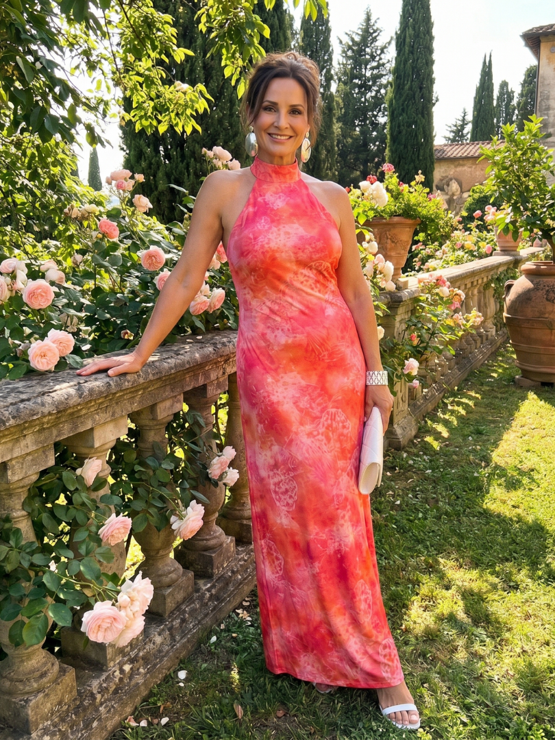 Céleste | Robe Maxi Imprimée Élégante