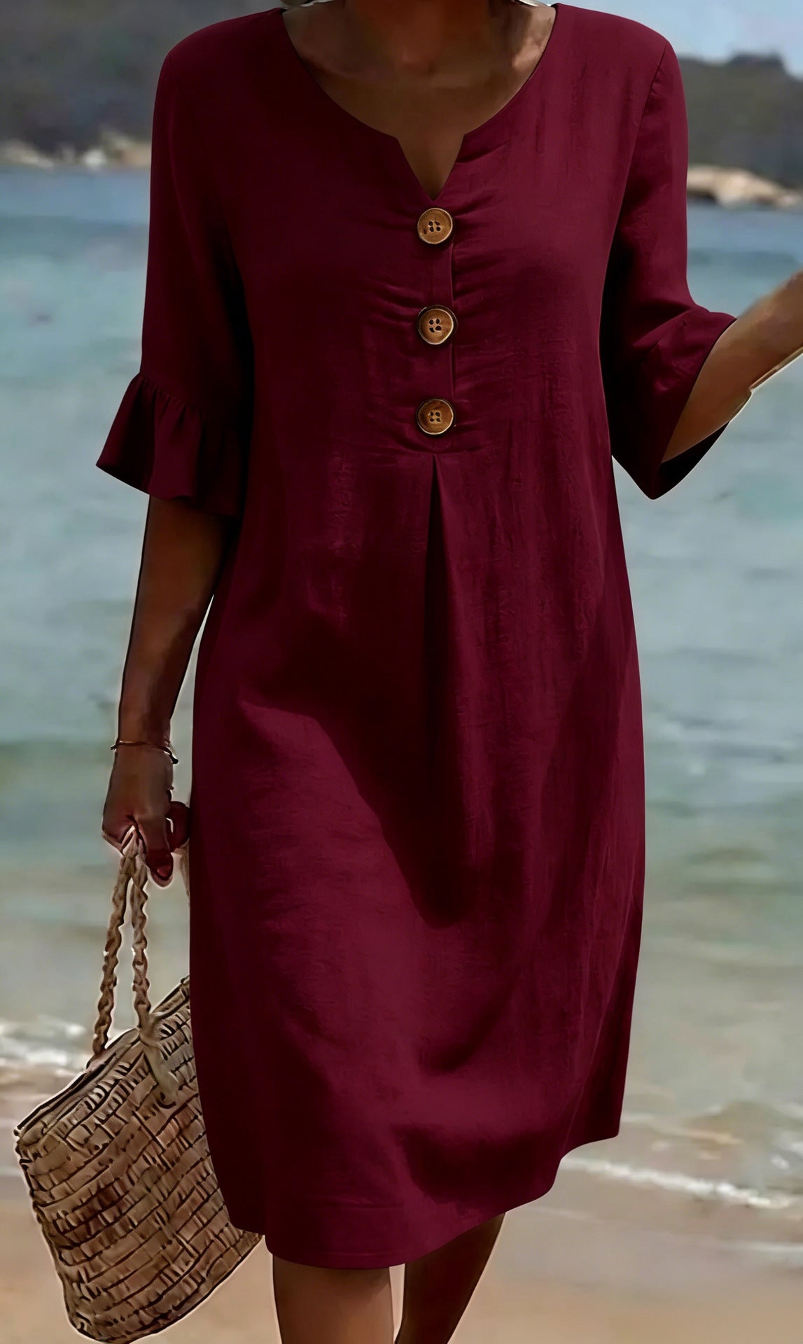 Camille | Robe Midi à Boutons