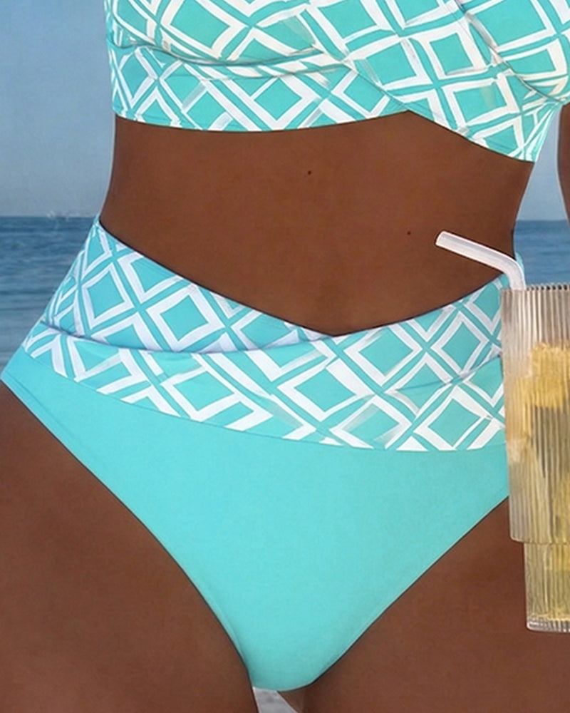 Camille | Maillot de bain croisé à motif diamant