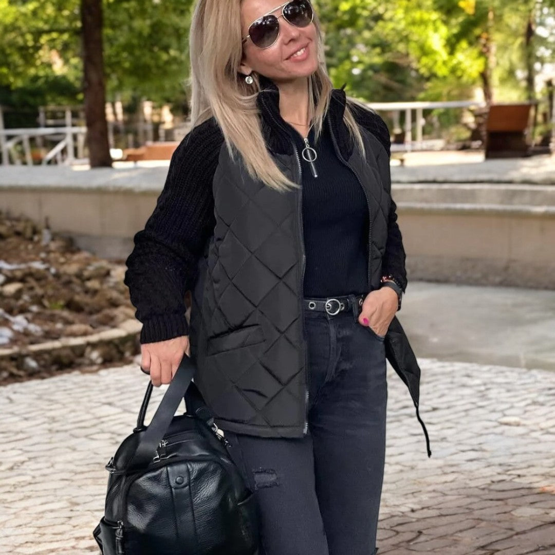 Cléa | Veste chaude à manches tricotées