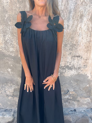 Léonie | Robe longue fluide avec détails floraux