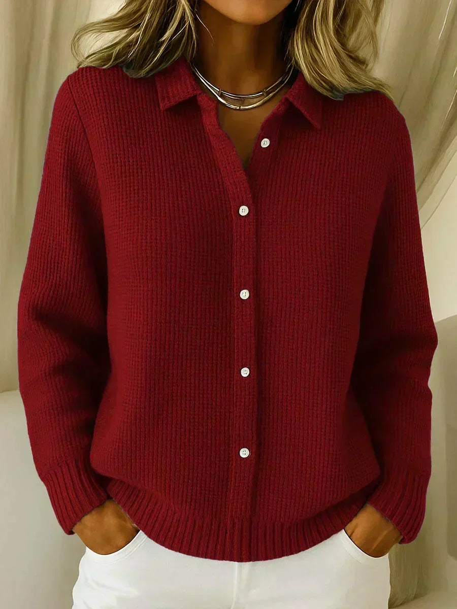 Carmela | Veste en Maille Texturée avec Boutons