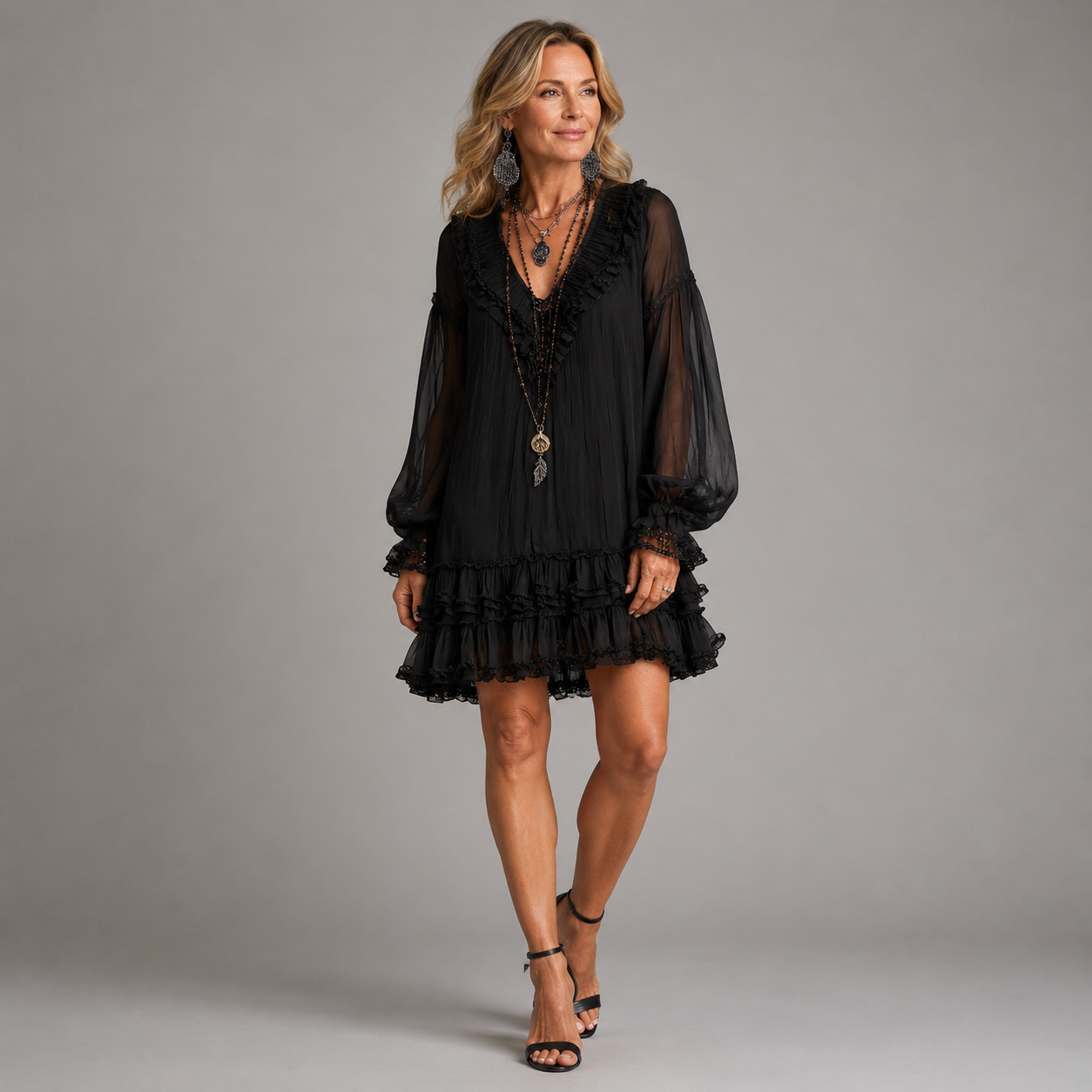 Oriella | Robe Courte à Volants