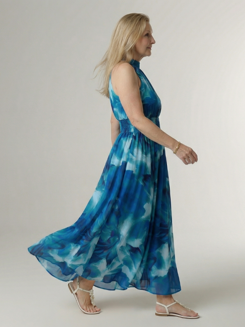 Élodie | Robe Midi Halter Élégante