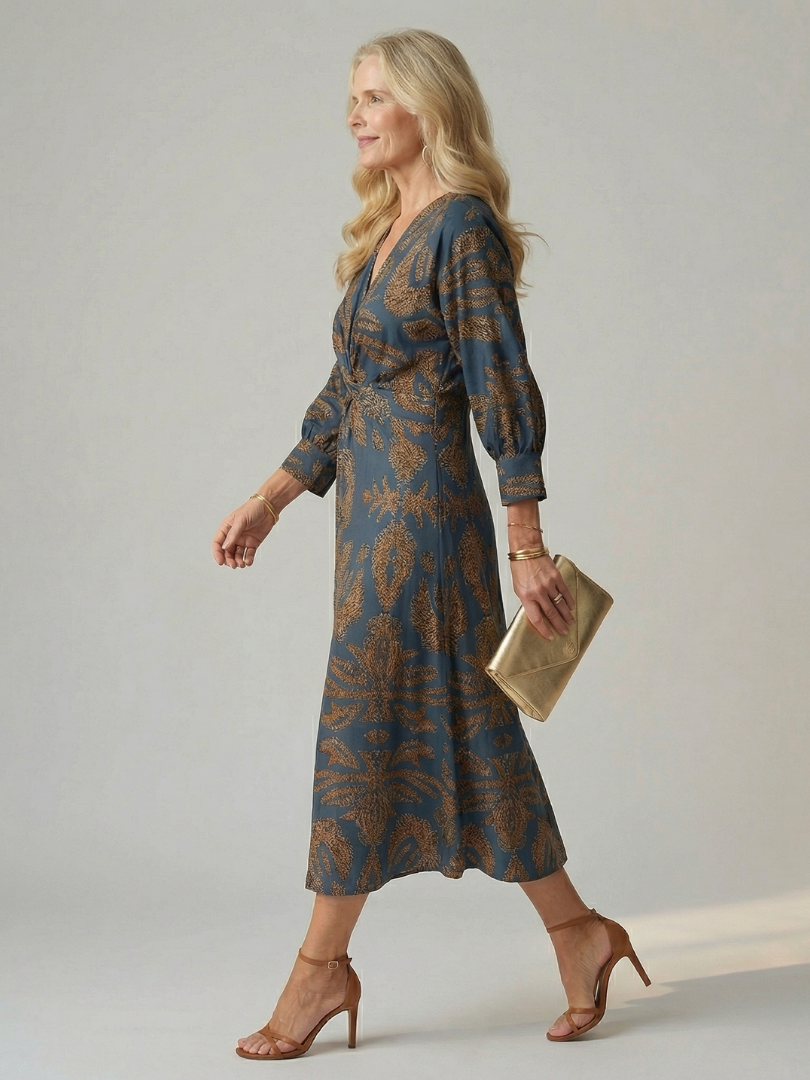 Camille | Robe Midi Wrap Élégante