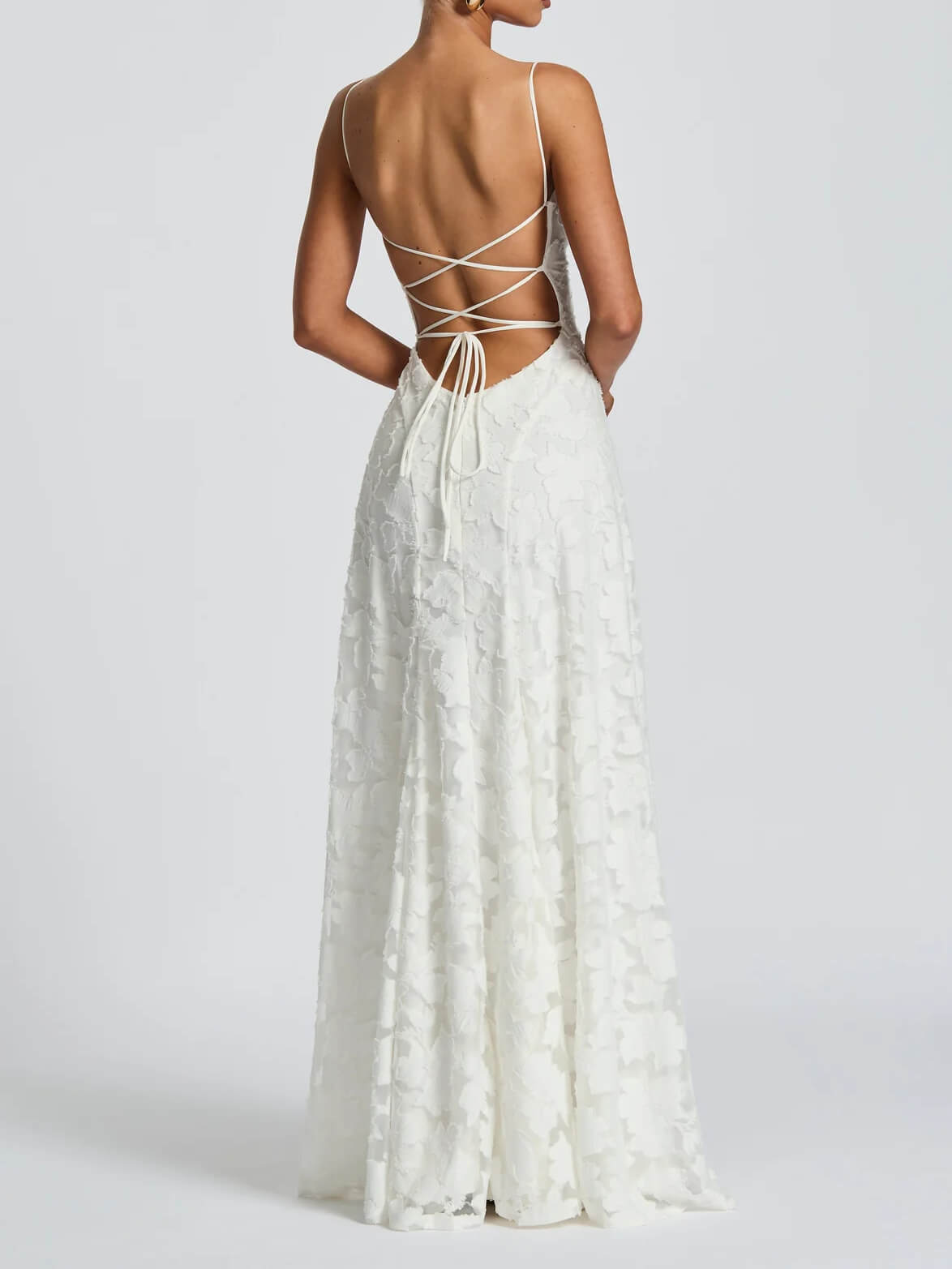 Soraya | Robe de soirée luxueuse en jacquard à encolure droite