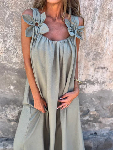 Léonie | Robe longue fluide avec détails floraux
