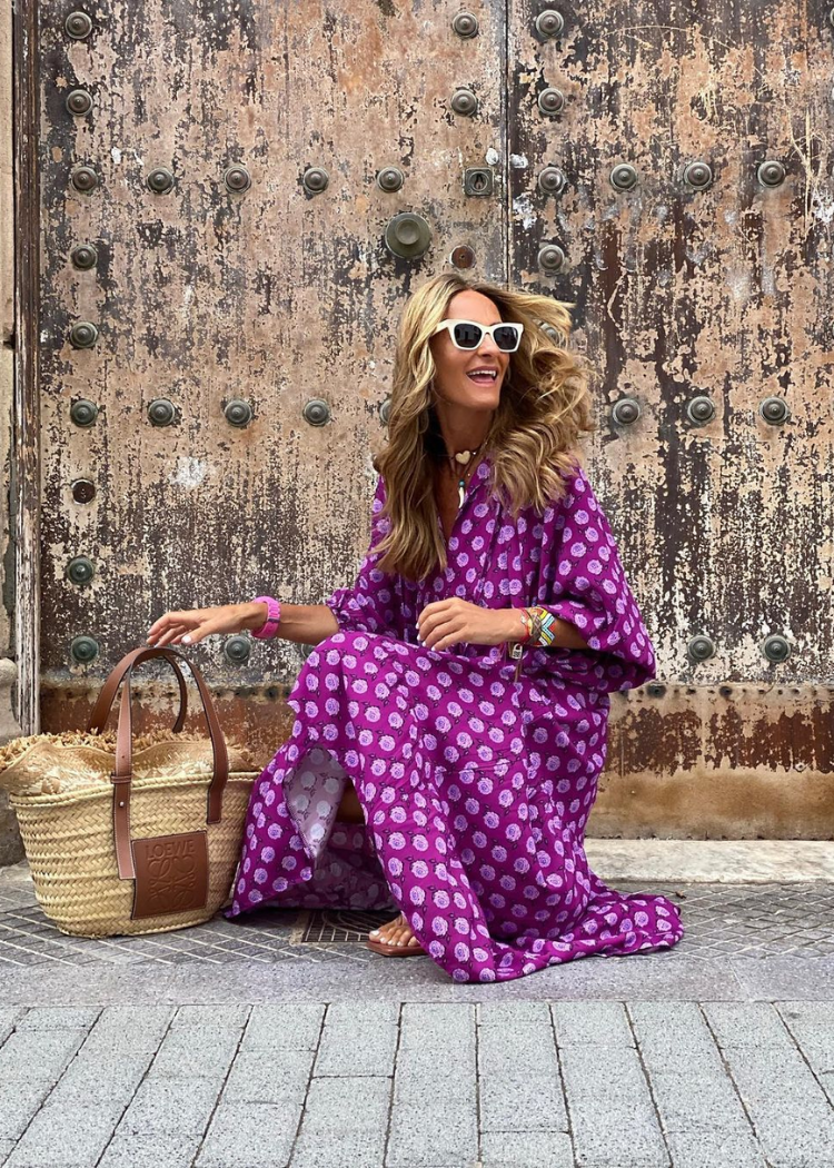 Marisol | Robe longue légère à imprimé ludique