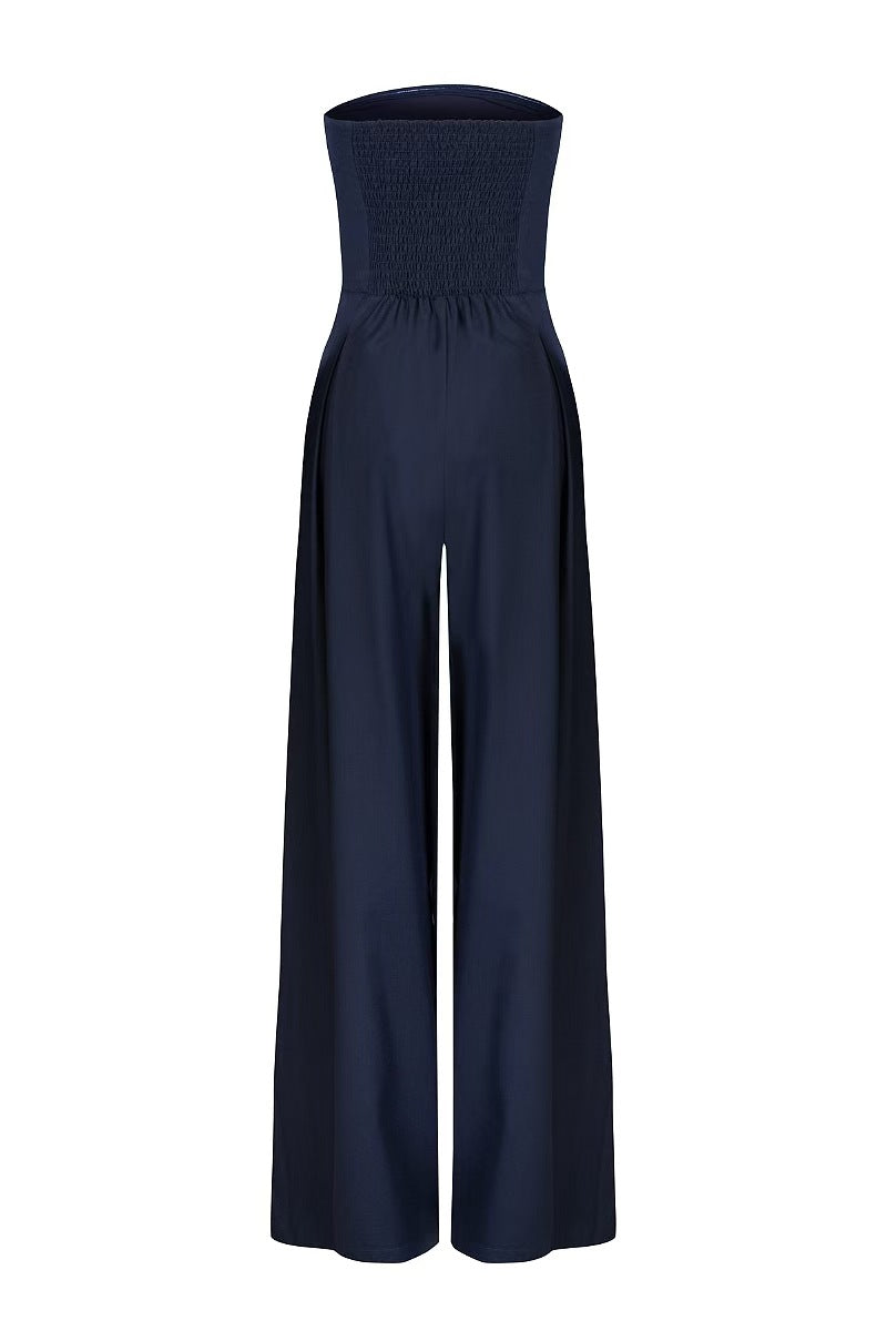 Léa | Strapless jumpsuit met wijde pijpen