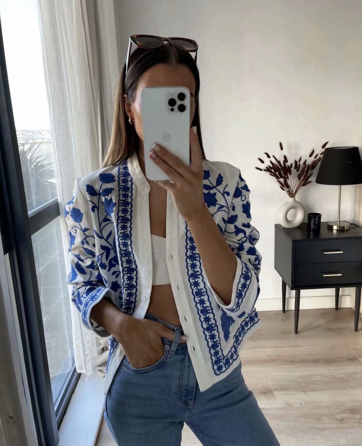 Elena | Blouse met geborduurde bloemen en boho flair
