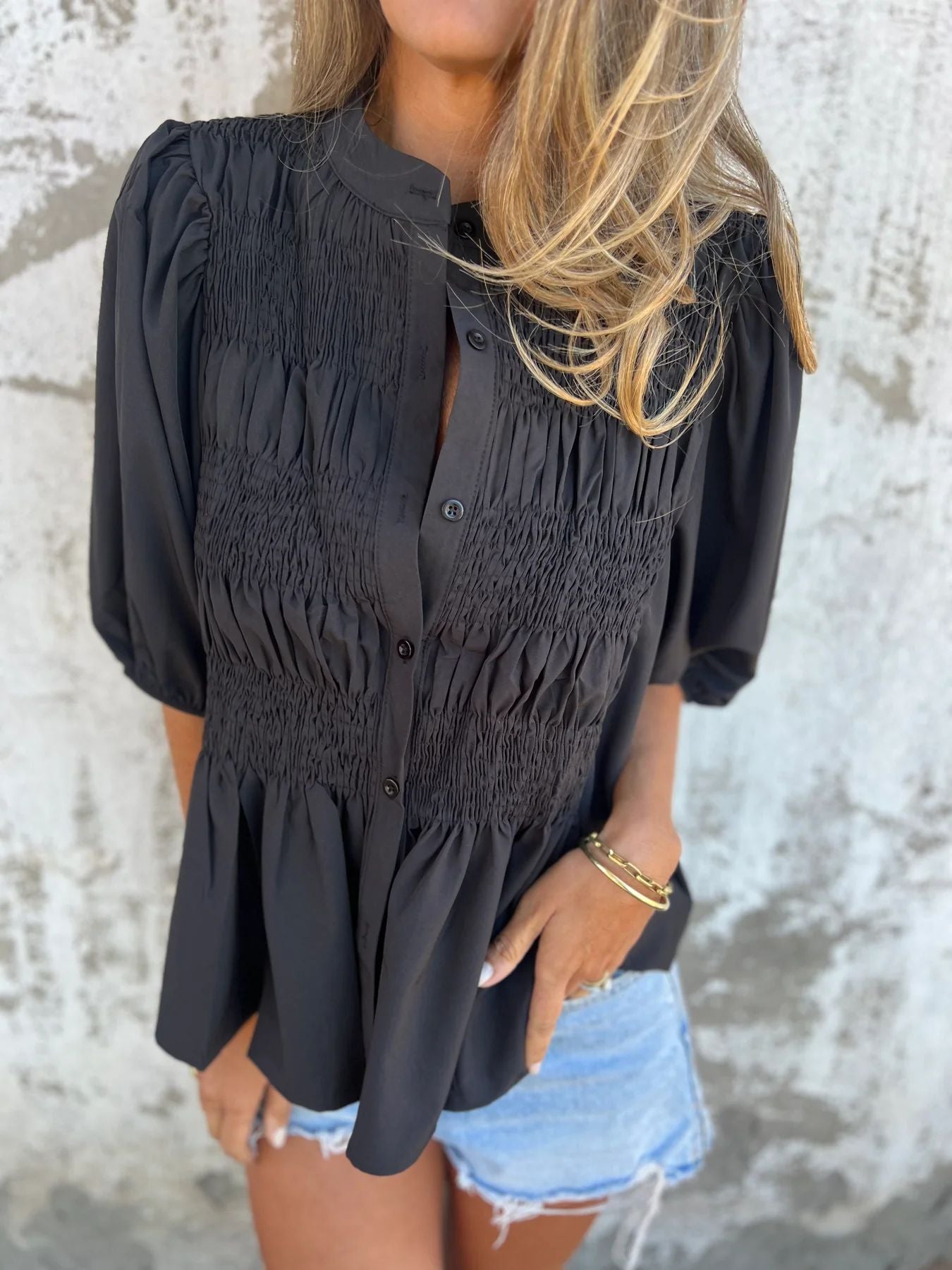 Selin | Elegante blouse met pofmouw