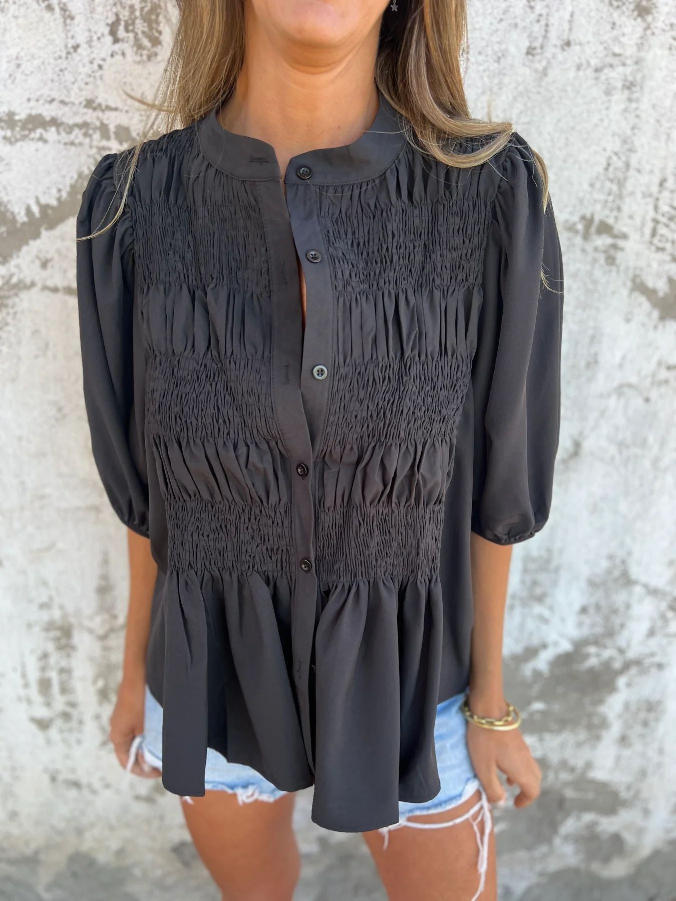 Selin | Elegante blouse met pofmouw