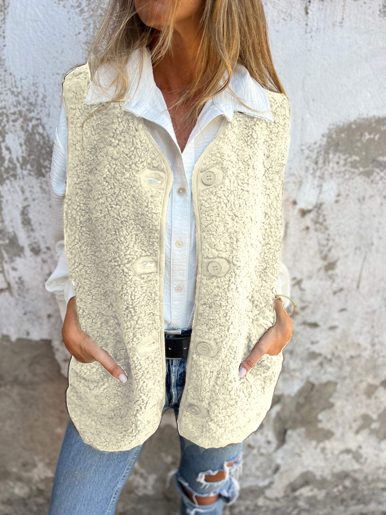Clarisse I Gilet douillet à boutons