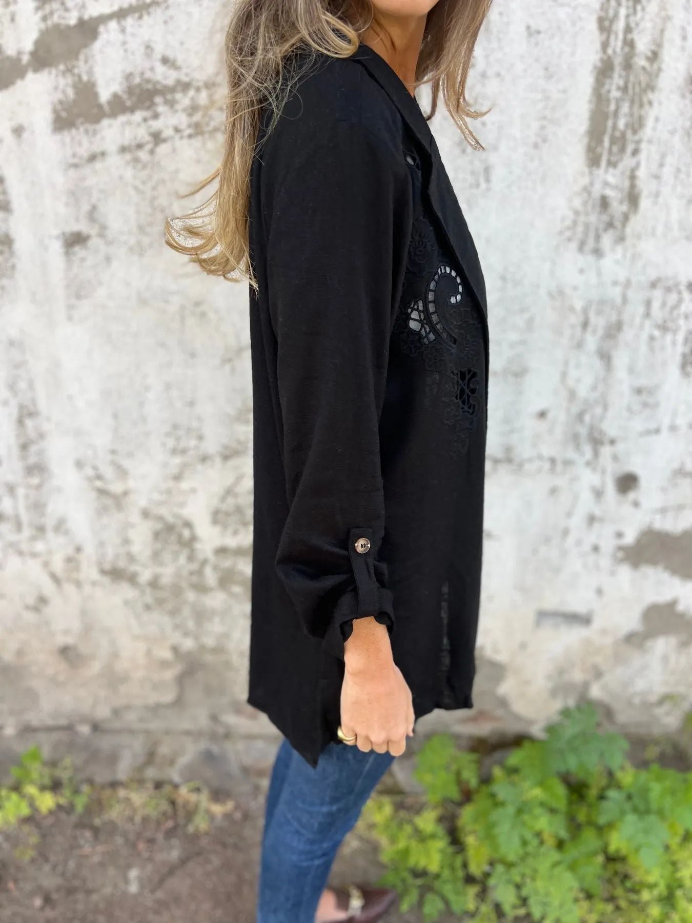 Thalia | Zomerse blazer met kantaccenten