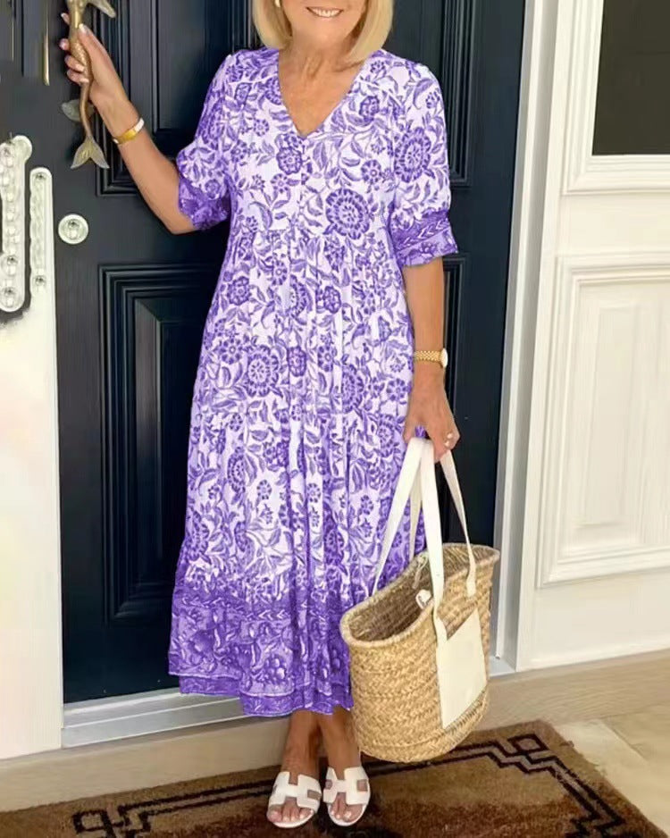 Estelle | Luchtige midijurk met bloemenprint