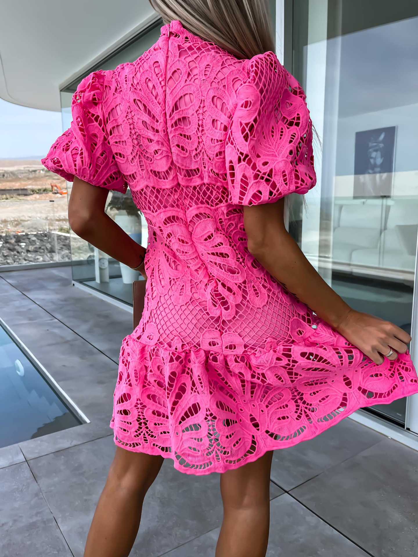 Isaline | Robe courte en dentelle